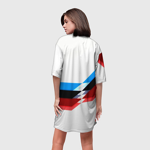 Женская длинная футболка Бавария Мюнхен геометрия спорт / 3D-принт – фото 4