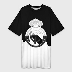 Женская длинная футболка Реал Мадрид огонь белый