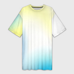 Женская длинная футболка Color yellow blue white