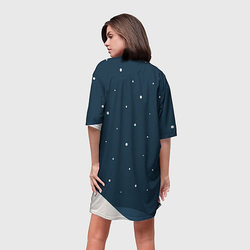 Женская длинная футболка С Новым 2026 снежная надпись / 3D-принт – фото 4