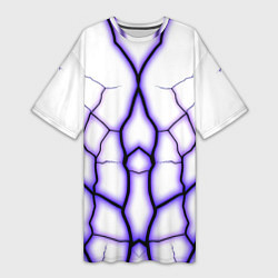 Футболка женская длинная Color white purple, цвет: 3D-принт