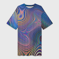 Футболка женская длинная Абстрактная рябь, цвет: 3D-принт