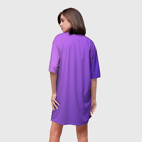 Женская длинная футболка The color is purple / 3D-принт – фото 4