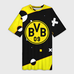 Футболка женская длинная Borussia геометрия текстура, цвет: 3D-принт