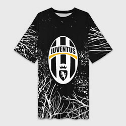 Женская длинная футболка Ювентус белые деревья