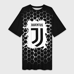 Женская длинная футболка Juventus соты текстура краски