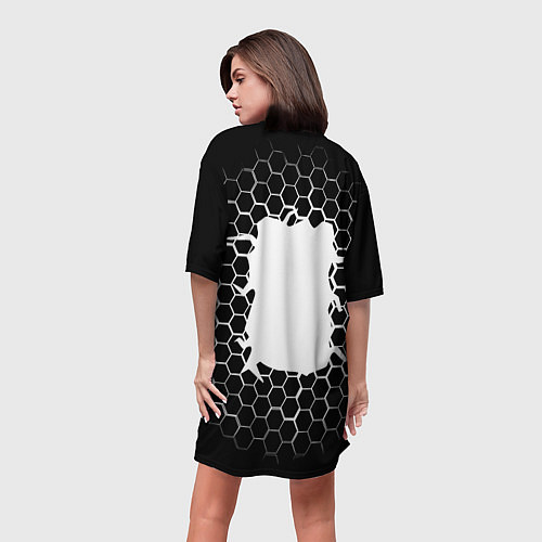 Женская длинная футболка Juventus соты текстура краски / 3D-принт – фото 4