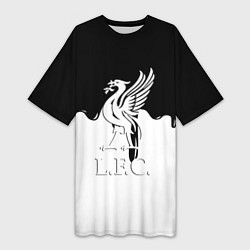 Футболка женская длинная Ливерпуль разводы красок, цвет: 3D-принт