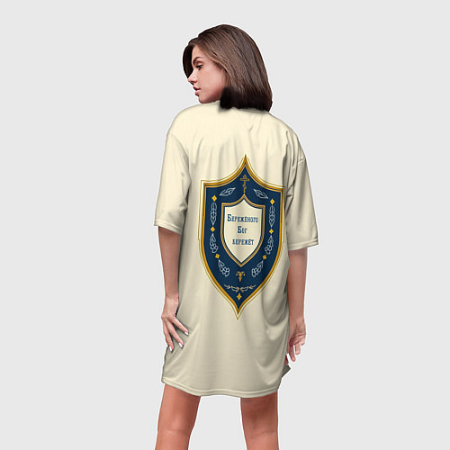 Женская длинная футболка Бережёного бог бережёт / 3D-принт – фото 4