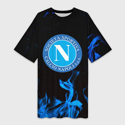 Женская длинная футболка Наполи синий огонь