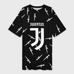 Женская длинная футболка Ювентус армейский стиль