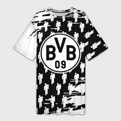 Женская длинная футболка Borussia люди краски