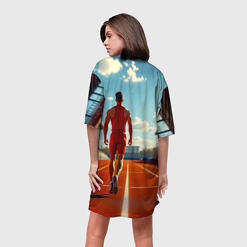 Женская длинная футболка Путь к победе / 3D-принт – фото 4