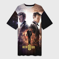 Футболка женская длинная Doctor Who: Heritage, цвет: 3D-принт