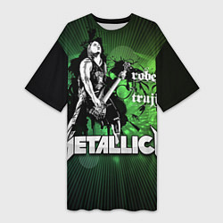 Футболка женская длинная Metallica: Robert Trujillo, цвет: 3D-принт