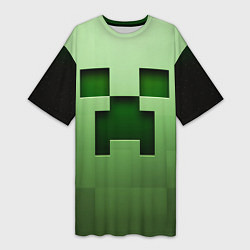 Футболка женская длинная Creeper Face, цвет: 3D-принт