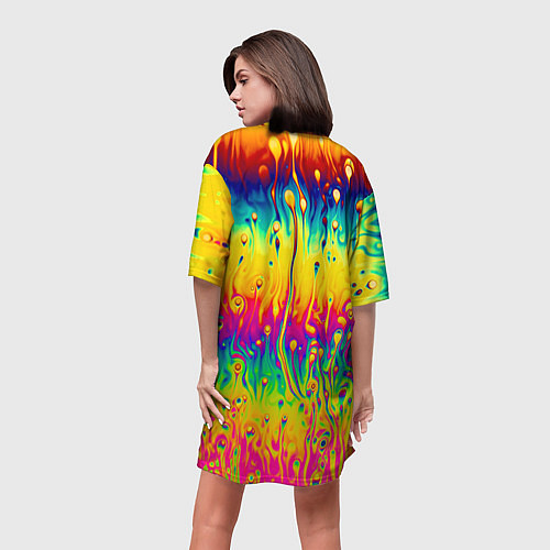 Женская длинная футболка Tie dye / 3D-принт – фото 4