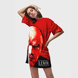 Футболка женская длинная Red Lenin, цвет: 3D-принт — фото 2