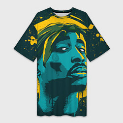 Женская длинная футболка 2Pac Shakur