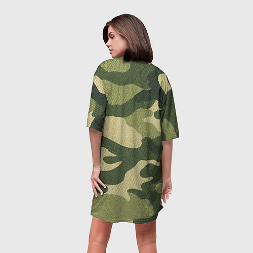Женская длинная футболка Хаки / 3D-принт – фото 4