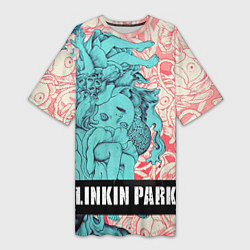 Футболка женская длинная Linkin Park: Sky Girl, цвет: 3D-принт