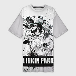 Футболка женская длинная Linkin Park, цвет: 3D-принт