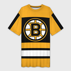 Футболка женская длинная Boston Bruins, цвет: 3D-принт