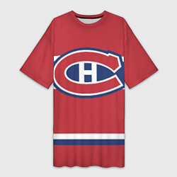 Футболка женская длинная Montreal Canadiens, цвет: 3D-принт