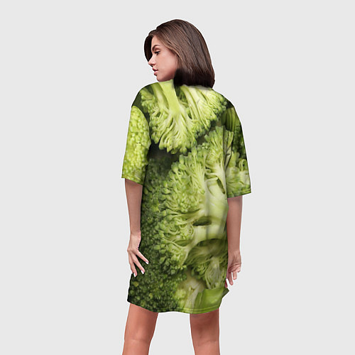 Женская длинная футболка Брокколи / 3D-принт – фото 4