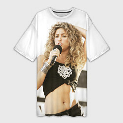 Женская длинная футболка Шакира поет