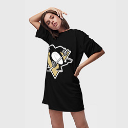 Футболка женская длинная Pittsburgh Penguins: Malkin, цвет: 3D-принт — фото 2