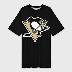 Футболка женская длинная Pittsburgh Penguins: Crosby, цвет: 3D-принт