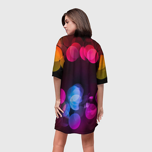 Женская длинная футболка Кара Делевинь - бант с сердцами / 3D-принт – фото 4