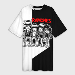 Футболка женская длинная Ramones Boys, цвет: 3D-принт