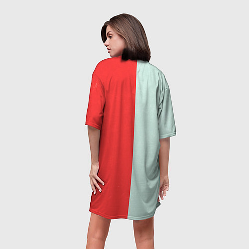 Женская длинная футболка Norton: White & Red / 3D-принт – фото 4