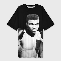 Футболка женская длинная Muhammad Ali, цвет: 3D-принт