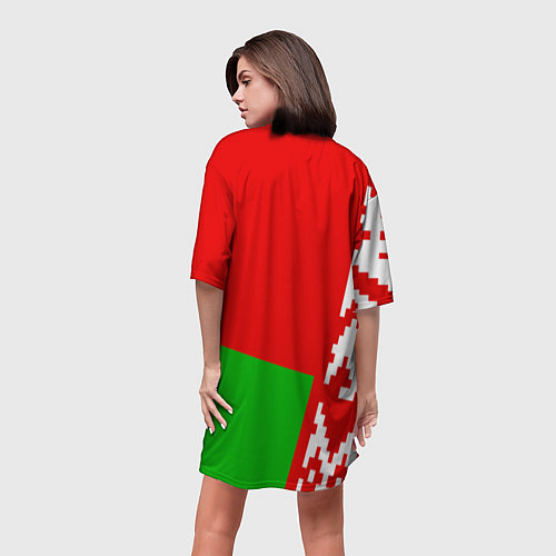 Женская длинная футболка Патриот Беларуси / 3D-принт – фото 4