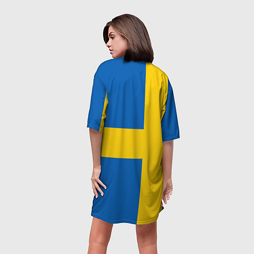 Женская длинная футболка Швеция / 3D-принт – фото 4