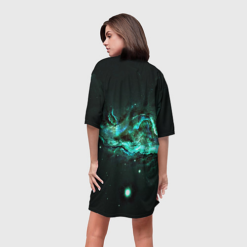 Женская длинная футболка Космос / 3D-принт – фото 4