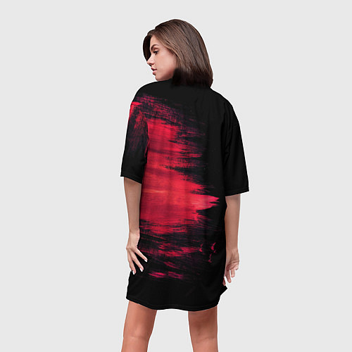 Женская длинная футболка Краска / 3D-принт – фото 4