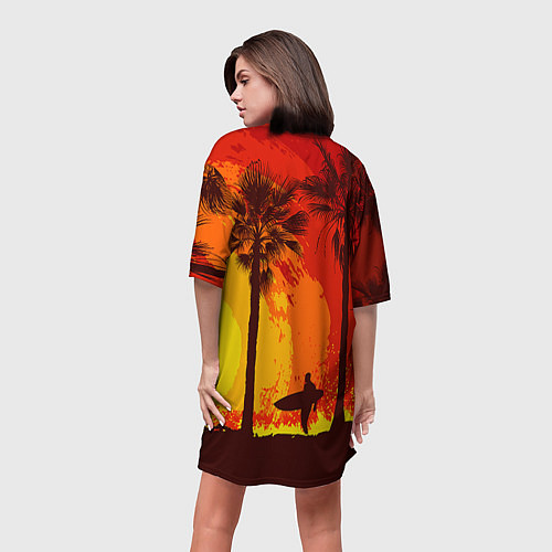 Женская длинная футболка Summer Surf / 3D-принт – фото 4