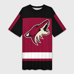 Футболка женская длинная Arizona Coyotes, цвет: 3D-принт