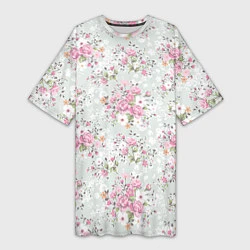 Женская длинная футболка Flower pattern