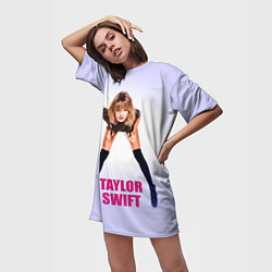 Футболка женская длинная Taylor Swift, цвет: 3D-принт — фото 2