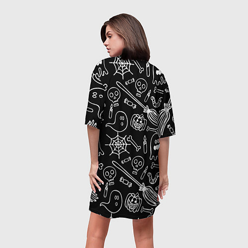 Женская длинная футболка Призрачный арт / 3D-принт – фото 4