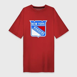 Футболка женская-платье New York Rangers, цвет: красный