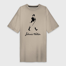 Футболка женская-платье Johnnie Walker, цвет: миндальный