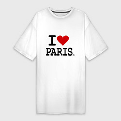 Женская футболка-платье I love Paris