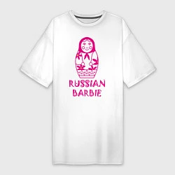 Футболка женская-платье Русская Барби, цвет: белый