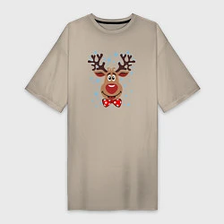 Женская футболка-платье Рождественский олень